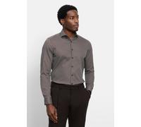 Businesshemd OLYMP "OLYMP Level Five, Body Fit, Royal Kent", Herren, Gr. 38, Normaler Arm, grau (braun), 97% Baumwolle, 3% Elastolefin, Hemden (74921242-38) braun