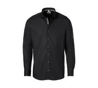 OLYMP Businesshemd Herren Level Five Body Fit Langarm Royal Kent Einfarbig Schwarz 41