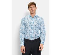 Businesshemd OLYMP "OLYMP Level Five garment washed, body fit, Kent", Herren, Gr. 42, Normaler Arm, hellblau, 57% Leinen, 43% Baumwolle, Hemden (87283422-42) hellblau