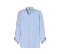 Businesshemd OLYMP "OLYMP Luxor 24/Seven, comfort fit, New Kent", Herren, Gr. 45, Normaler Arm, bleu, 64% Baumwolle, 27% Polyester, 9% Elasthan, Hemden (31976254-45) bleu