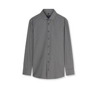 Businesshemd OLYMP "OLYMP Luxor 24/Seven, Modern Fit, Global Kent", Herren, Gr. 45, Normaler Arm, grau (silbergrau), 64% Baumwolle, 27% Polyester, 9% Elasthan, Hemden (30351302-45) silbergrau