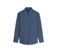 Businesshemd OLYMP "OLYMP Luxor 24/Seven, Modern Fit, Global Kent mit extra langem Arm", Herren, Gr. 44, Normaler Arm, blau (rauchblau), 64% Baumwolle, 27% Polyester, 9% Elasthan, Hemden (65076532-44)