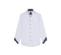 Businesshemd OLYMP "OLYMP Luxor 24/Seven, Modern Fit, New Kent", Herren, Gr. 39, Normaler Arm, weiß, 64% Baumwolle, 27% Polyester, 9% Elasthan, Hemden (61738354-39) weiß