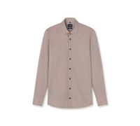 Businesshemd OLYMP "OLYMP Luxor 24/Seven, Modern Fit, New Kent", Herren, Gr. 40, Normaler Arm, beige (braun), 92% Baumwolle, 8% Elasthan, Hemden (64587739-40) braun