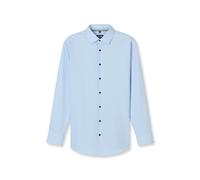 Businesshemd OLYMP "OLYMP Luxor 24/Seven, modern fit, New Kent", Herren, Gr. 46, Normaler Arm, bleu, 64% Baumwolle, 27% Polyester, 9% Elasthan, Hemden (17453723-46) bleu