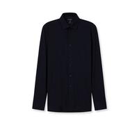 Langarmhemd OLYMP "Luxor 24/Seven modern fit Jerseyshirt", Herren, Gr. 47, N-Gr, blau (marine), Jersey, Obermaterial: 92% Baumwolle, 8% Elasthan, Hemden, mit geruchshemmenden Materialeigenschaften (95