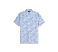 OLYMP Luxor Comfort Fit Big Herren Kurzarmhemd ? Weiß Blau Paisley ? Bügelfreies Hemd aus 100% Baumwolle 50