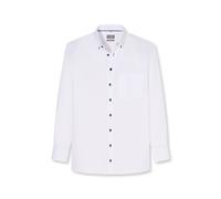 Langarmhemd OLYMP "Luxor", Herren, Gr. 39, N-Gr, weiß, Web, Obermaterial: 100% Baumwolle, comfort fit normal, 2-Knopf-Manschette, Hemden, Businesshemd, comfort fit, Button-down-Kragen (15721344-39) we