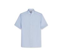 Kurzarmhemd OLYMP "Luxor", Herren, Gr. 41, N-Gr, blau (bleu), Web, Obermaterial: 100% Baumwolle, gemustert, comfort fit normal, Hemden, Businesshemd, comfort fit, New Kentkragen (97932366-41) bleu