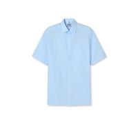 OLYMP Kurzarmhemd Herren Comfort Fit Baumwolle Blau Größe 43