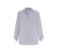 Langarmhemd OLYMP "Luxor", Herren, Gr. 44, Verlängerter Arm, marine, Web, Obermaterial: 100% Baumwolle, comfort fit normal, 2-Knopf-Manschette, Hemden, Businesshemd, comfort fit, New Kentkragen (55267