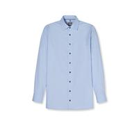 Businesshemd OLYMP "OLYMP Luxor, comfort fit, Under-Button-down", Herren, Gr. 40, Normaler Arm, bleu, 100% Baumwolle, Hemden (35541217-40) bleu