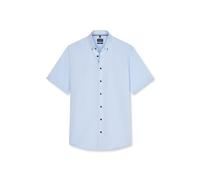 Businesshemd OLYMP "OLYMP Luxor, modern fit, Button-down", Herren, Gr. 42, Normaler Arm, bleu, 100% Baumwolle, Hemden (34221317-42) bleu