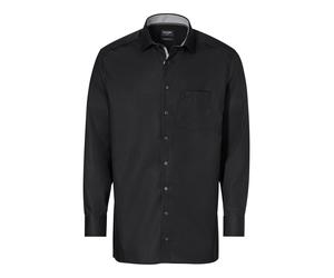 Businesshemd OLYMP "OLYMP Luxor, modern fit, Global Kent", Herren, Gr. 43, Normaler Arm, schwarz, 100% Baumwolle, Hemden (81516924-43) schwarz