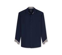 Businesshemd OLYMP "OLYMP Luxor, modern fit, Global Kent mit extra langem Arm", Herren, Gr. 42, Normaler Arm, blau (marine), 100% Baumwolle, Hemden (45484033-42) marine