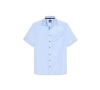 OLYMP Hemd Luxor – Modern Fit, Kurzarm, Kentkragen, bügelfrei, Blau, Größe 44