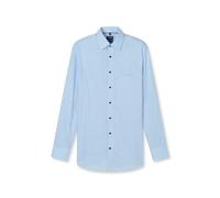 Businesshemd OLYMP "OLYMP Luxor, modern fit, New Kent", Herren, Gr. 44, Normaler Arm, bleu, 100% Baumwolle, Hemden (15601946-44) bleu
