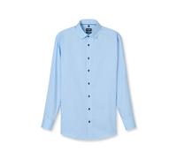 Businesshemd OLYMP "OLYMP Luxor, modern fit, Under-Button-down", Herren, Gr. 42, Normaler Arm, bleu, 100% Baumwolle, Hemden (46559409-42) bleu