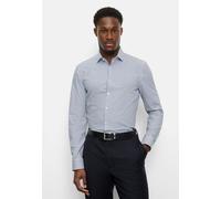 Businesshemd OLYMP "OLYMP No. Six 24/Seven, super slim, Modern Kent", Herren, Gr. 38, Normaler Arm, marine, 64% Baumwolle, 27% Polyester, 9% Elasthan, Hemden (72227865-38) marine