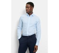 Langarmhemd OLYMP "No 6 six", Herren, Gr. 41, N-Gr, blau (bleu), Web, Obermaterial: 100% Baumwolle, gestreift, casual, sehr schmal, Langarm 2-Knopf-Manschette, Hemden, gestreift, Businesshemd, super s
