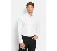 Langarmhemd OLYMP "No 6 six", Herren, Gr. 42, N-Gr, weiß, Web, Obermaterial: 97% Baumwolle, 3% Elastolefin, casual, sehr schmal, Langarm 2-Knopf-Manschette, Hemden, Royal-Kentkragen, super slim, Busin