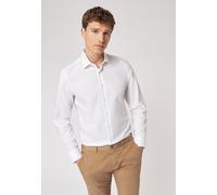 Businesshemd ROY ROBSON "Businesshemd im Slim Fit mit leichter Struktur", Herren, Gr. 44, Normalgrößen, weiß, 100% Baumwolle, unifarben, slim fit, hoch geschlossener Ausschnitt, normaler Saum, Hemden,