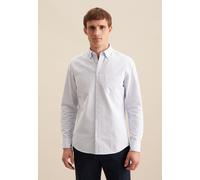 Businesshemd SEIDENSTICKER, Herren, Gr. L (41), normale Ärmellängen, blau (mittelblau), 100% Baumwolle, gestreift, slim fit, 2-Knopf-Manschette, Hemden, Slim 1/1 Button-Down-Kragen Gestreift (33398765