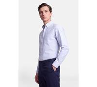 Businesshemd SEIDENSTICKER, Herren, Gr. M (39), normale Ärmellängen, blau (mittelblau), 100% Baumwolle, gestreift, regular fit, 2-Knopf-Manschette, Hemden, Regular 1/1 Button-Down-Kragen Gestreift (63