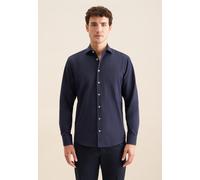 Seidensticker Hemd Herren Regular Fit Langarm Baumwolle blau, 40