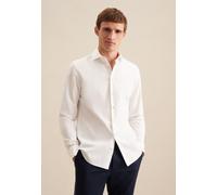 Businesshemd SEIDENSTICKER, Herren, Gr. M39, normale Ärmellängen, weiß, 100% Baumwolle, unifarben, slim fit, 2-Knopf-Manschette, Hemden, Slim 1/1 Kentkragen Uni (82517653-39) weiß