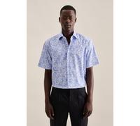 Businesshemd SEIDENSTICKER "Regular", Herren, Gr. 3XL (48), normale Ärmellängen, blau, 100% Baumwolle, Paisley, regular fit, gerader Abschluss, Hemden, Regular Kurzarm Kentkragen Paisley (28307849-48)