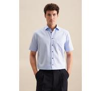 Businesshemd SEIDENSTICKER "Regular", Herren, Gr. 3XL (48), normale Ärmellängen, blau (hellblau), 100% Baumwolle, unifarben, regular fit, gerader Abschluss, Hemden, Regular 1/2 Kentkragen Uni (3165573