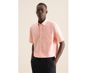 Businesshemd SEIDENSTICKER "Regular", Herren, Gr. L (42), normale Ärmellängen, orange, 100% Baumwolle, Strukturmuster, regular fit, gerader Abschluss, Hemden, Regular 1/2 Button-Down-Kragen Struktur (