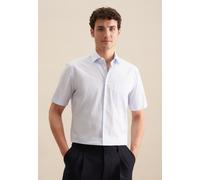 Businesshemd SEIDENSTICKER "Regular", Herren, Gr. L (41), normale Ärmellängen, blau, 100% Baumwolle, bedruckt, regular fit, Kurzarm gerader Abschluss, Hemden, Regular Kurzarm Kentkragen Druck (7306831