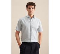 Businesshemd SEIDENSTICKER "Regular", Herren, Gr. M40, normale Ärmellängen, grün (sage grün), 100% Baumwolle, gestreift, regular fit, gerader Abschluss, Hemden, Regular 1/2 Kentkragen Streifen (315332