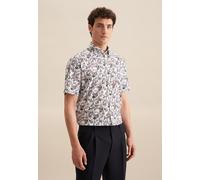 Businesshemd SEIDENSTICKER "Regular", Herren, Gr. XL (43), normale Ärmellängen, orange, 100% Baumwolle, bedruckt, regular fit, Kurzarm gerader Abschluss, Hemden, Regular Kurzarm Button-Down-Kragen Dru