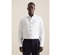 Seidensticker Herren Regular Fit Langarm Popeline Hemd, weiß, 45