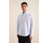 Businesshemd SEIDENSTICKER "Schwarze Rose", Herren, Gr. XL (43), normale Ärmellängen, blau, 100% Baumwolle, gestreift, regular fit, Langarm 2-Knopf-Manschette, Hemden, Regular Langarm Button-Down-Krag