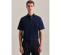 Businesshemd SEIDENSTICKER "Schwarze Rose", Herren, Gr. 3XL (47), normale Ärmellängen, blau (dunkelblau), 100% Baumwolle, unifarben, regular fit, gerader Abschluss, Hemden, Regular 1/2 Kentkragen Uni 