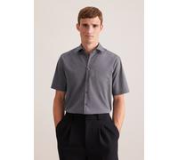 Businesshemd SEIDENSTICKER "Schwarze Rose", Herren, Gr. 3XL (47), normale Ärmellängen, grau, 100% Baumwolle, unifarben, regular fit, gerader Abschluss, Hemden, Regular 1/2 Kentkragen Uni (98819702-47)