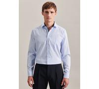 Businesshemd SEIDENSTICKER "Schwarze Rose", Herren, Gr. 3XL (48), normale Ärmellängen, blau, 100% Baumwolle, gestreift, regular fit, 2-Knopf-Manschette, Hemden, Regular 1/1 Kentkragen Gestreift (61749