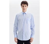 Businesshemd SEIDENSTICKER "Schwarze Rose", Herren, Gr. 3XL (48), normale Ärmellängen, blau (hellblau), 100% Baumwolle, unifarben, regular fit, 2-Knopf-Manschette, Hemden, Regular 1/1 Kentkragen Uni (