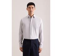 Businesshemd SEIDENSTICKER "Schwarze Rose", Herren, Gr. 4XL (50), normale Ärmellängen, beige, 100% Baumwolle, kariert, comfort fit, 2-Knopf-Manschette, Hemden, Comfort 1/1 Covered-Button-Down-Kragen K