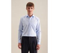 Businesshemd SEIDENSTICKER "Schwarze Rose", Herren, Gr. 4XL (50), normale Ärmellängen, blau (hellblau), 100% Baumwolle, unifarben, comfort fit, 2-Knopf-Manschette, Hemden, Comfort 1/1 Kentkragen Uni (