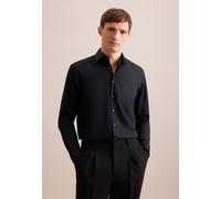 Businesshemd SEIDENSTICKER "Schwarze Rose", Herren, Gr. 4XL (50), normale Ärmellängen, schwarz, 100% Baumwolle, unifarben, comfort fit, 2-Knopf-Manschette, Hemden, Comfort 1/1 Kentkragen Uni (57152412