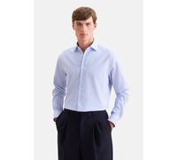 Businesshemd SEIDENSTICKER "Schwarze Rose", Herren, Gr. 4XL51, normale Ärmellängen, blau (mittelblau), 100% Baumwolle, gestreift, regular fit, 2-Knopf-Manschette, Hemden, Regular 1/1 Kentkragen Gestre