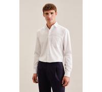Businesshemd SEIDENSTICKER, Herren, Gr. 5XL (52), normale Ärmellängen, weiß, 100% Baumwolle, unifarben, comfort fit, Langarm 2-Knopf-Manschette, Hemden, Comfort Kentkragen Uni (45306341-52) weiß