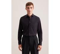 Seidensticker Herren Business-Hemd Regular Fit Bügelfrei Kentkragen 100% Baumwolle Schwarz Gr.54