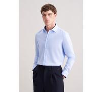 Businesshemd SEIDENSTICKER "Schwarze Rose", Herren, Gr. L (41), normale Ärmellängen, blau, 100% Baumwolle, unifarben, slim fit, 2-Knopf-Manschette, Hemden, Slim 1/1 Kentkragen Uni (54818748-41) blau