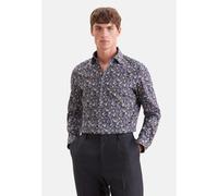 Businesshemd SEIDENSTICKER "Schwarze Rose", Herren, Gr. L (41), normale Ärmellängen, bunt (braun), 100% Baumwolle, bedruckt, tailored fit, 2-Knopf-Manschette, Hemden, Shaped 1/1 Kentkragen Druck (3660